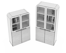 کمد-ویترین-با-چهار-درب-چوبی-و-شیشه-ای-برلیانت-تیپ-6276-41 -  - https://mohitara.com